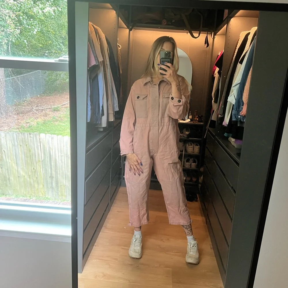 INTENTIONALLY BLANK Pink Utility Jumpsuit - Picture 1 of 16